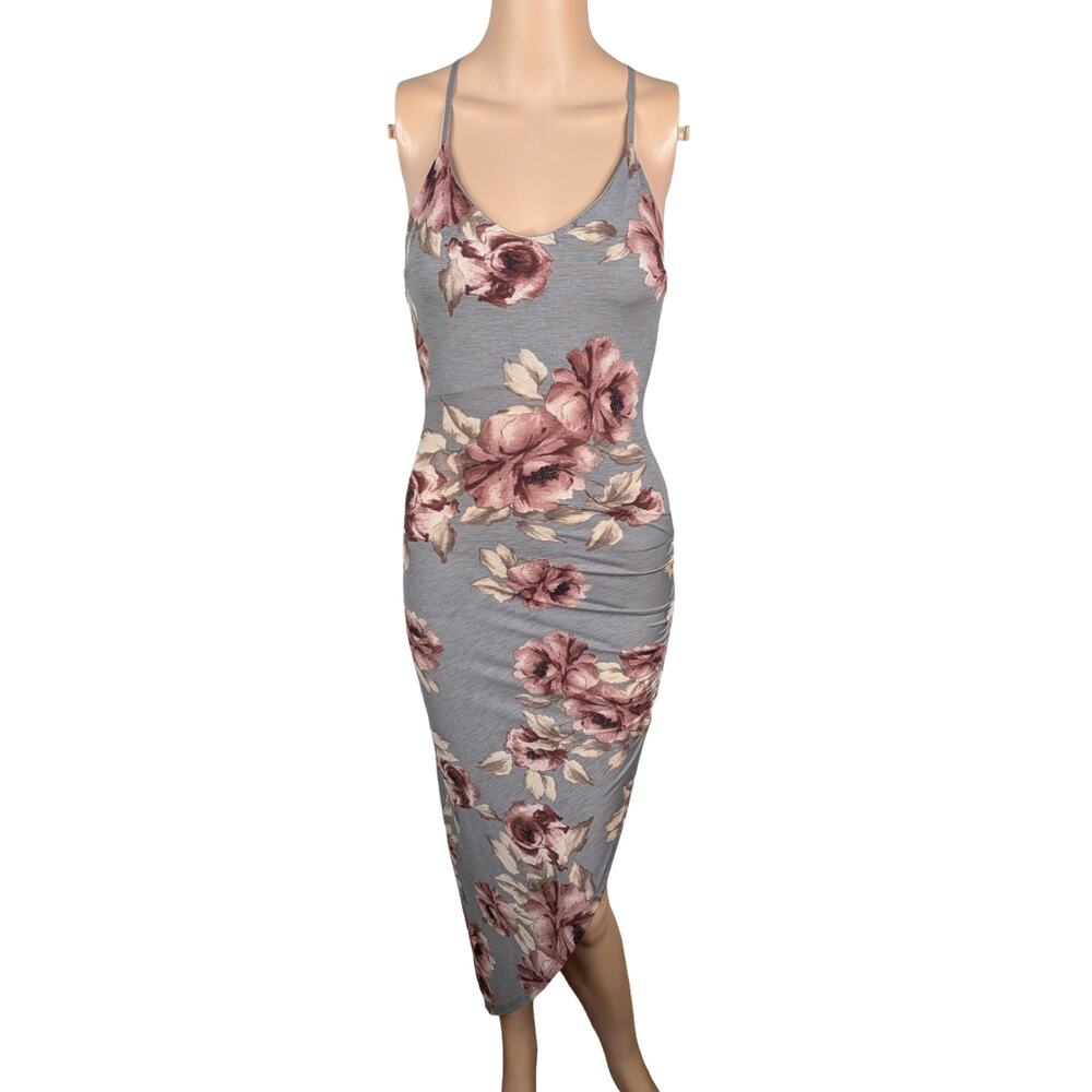 Windsor Vintage Y2K Floral Maxi Dress XS | Ruched Side Slit Whimsigoth Fairy